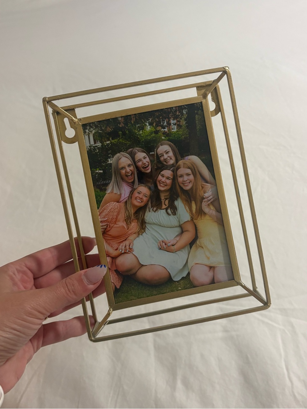 4x6 Gold Geometric Metal Photo Frame - Home Accents